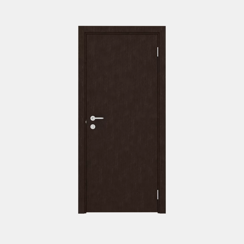 Гладкая пластиковая одностворчатая дверь POSEIDON венге 950