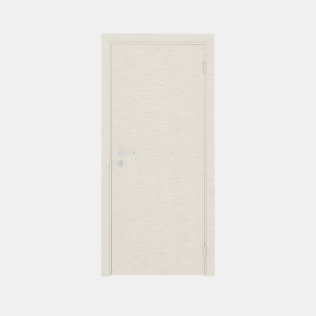 Гладкая пластиковая одностворчатая дверь POSEIDON дуб сильвер поперечный