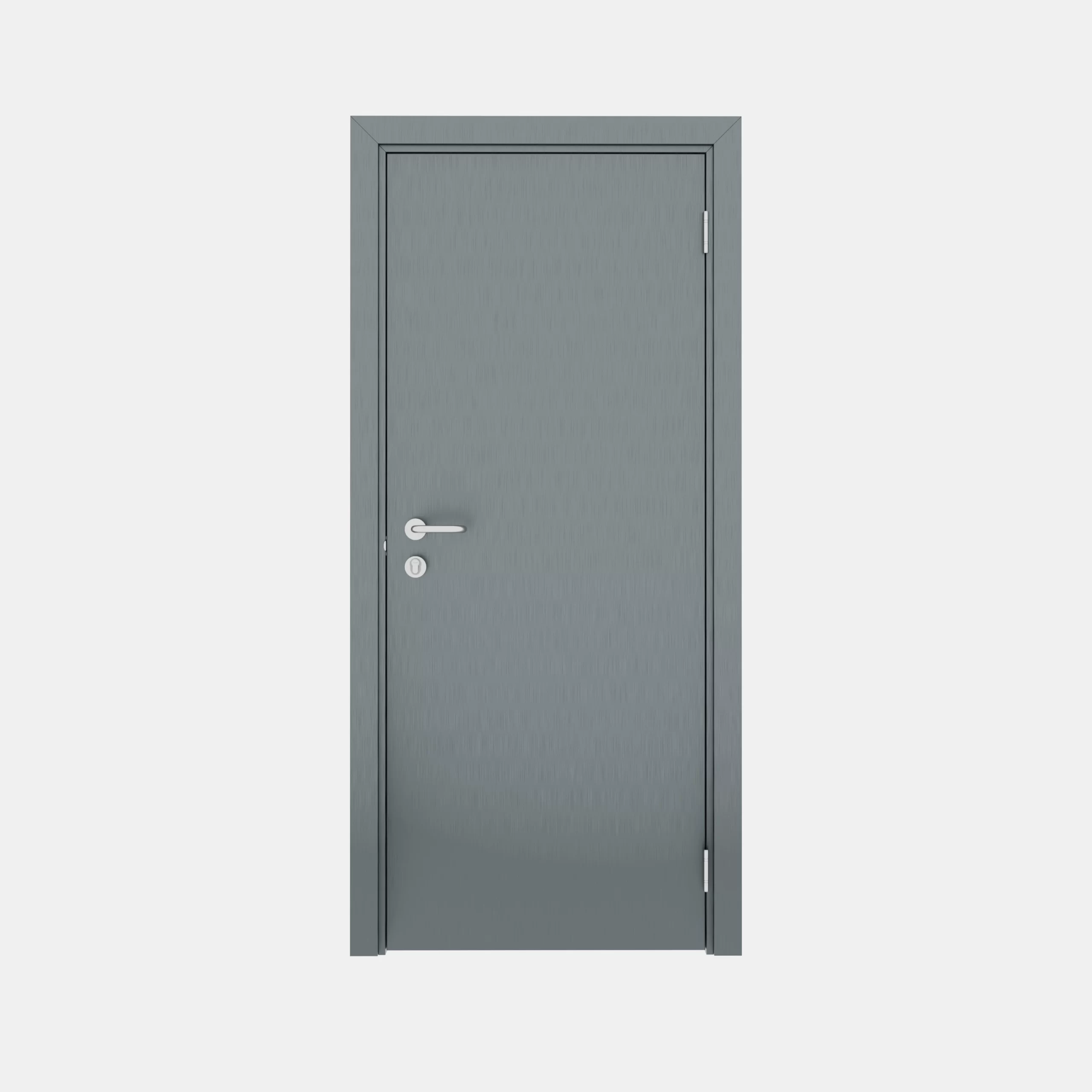 Гладкая пластиковая одностворчатая дверь POSEIDON металлик