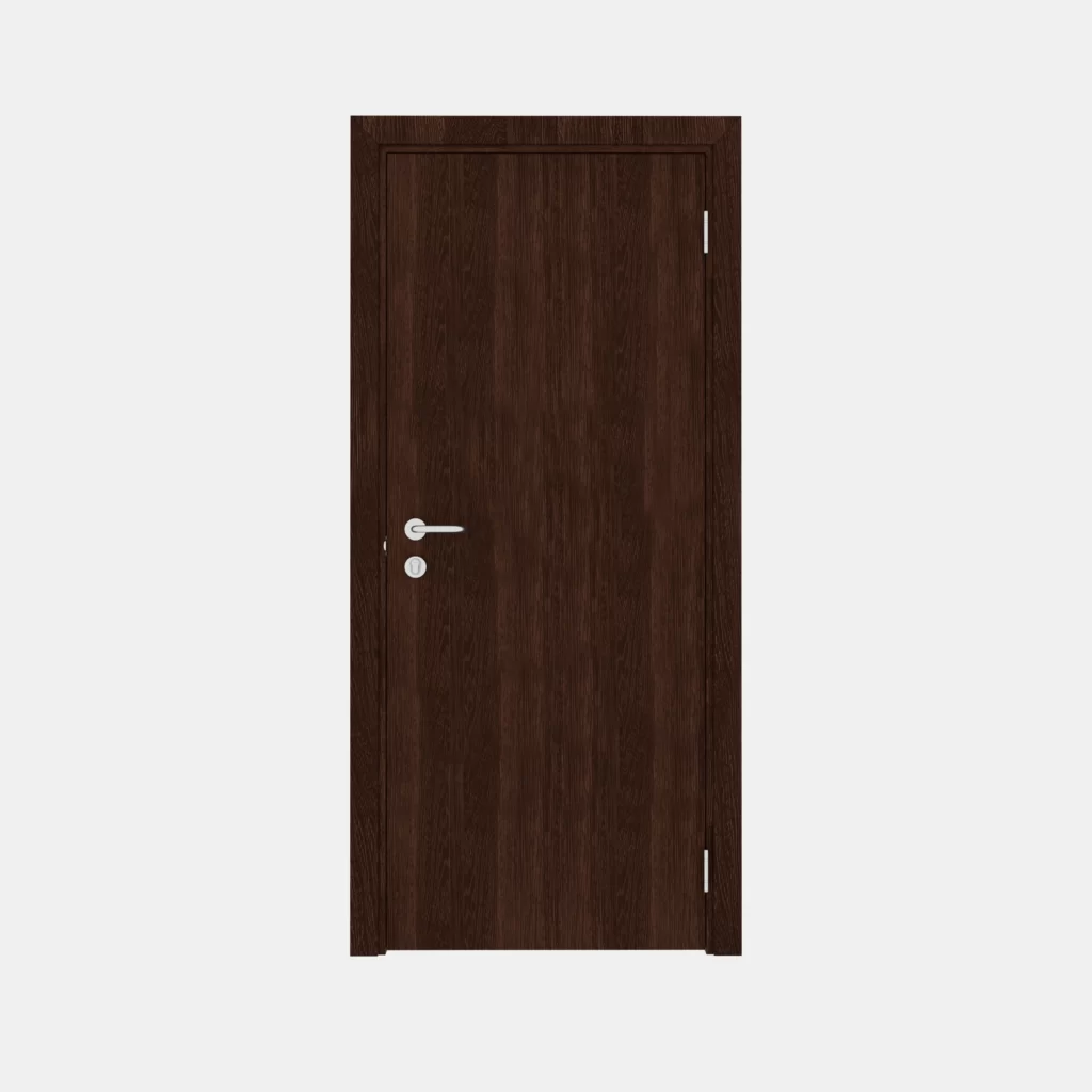 Гладкая пластиковая одностворчатая дверь POSEIDON орех 304