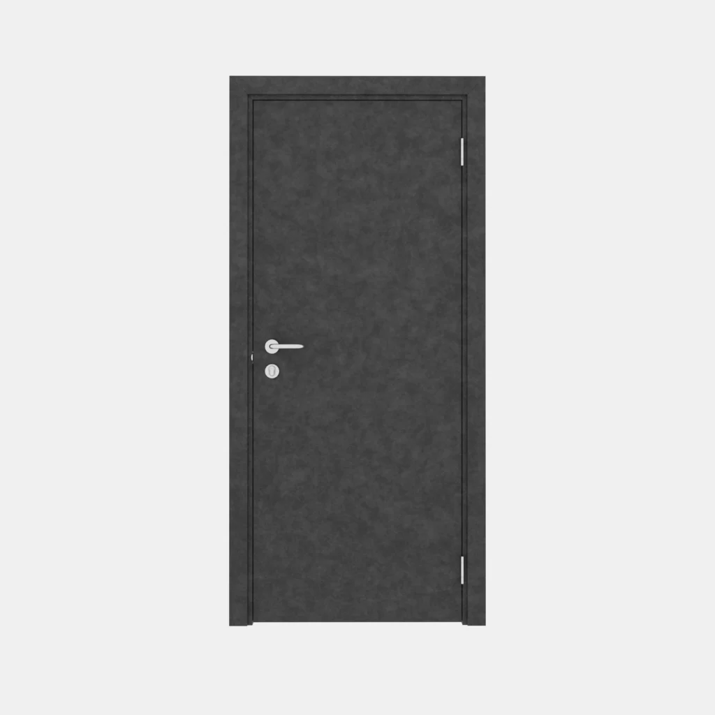 Гладкая пластиковая одностворчатая дверь POSEIDON серый камень