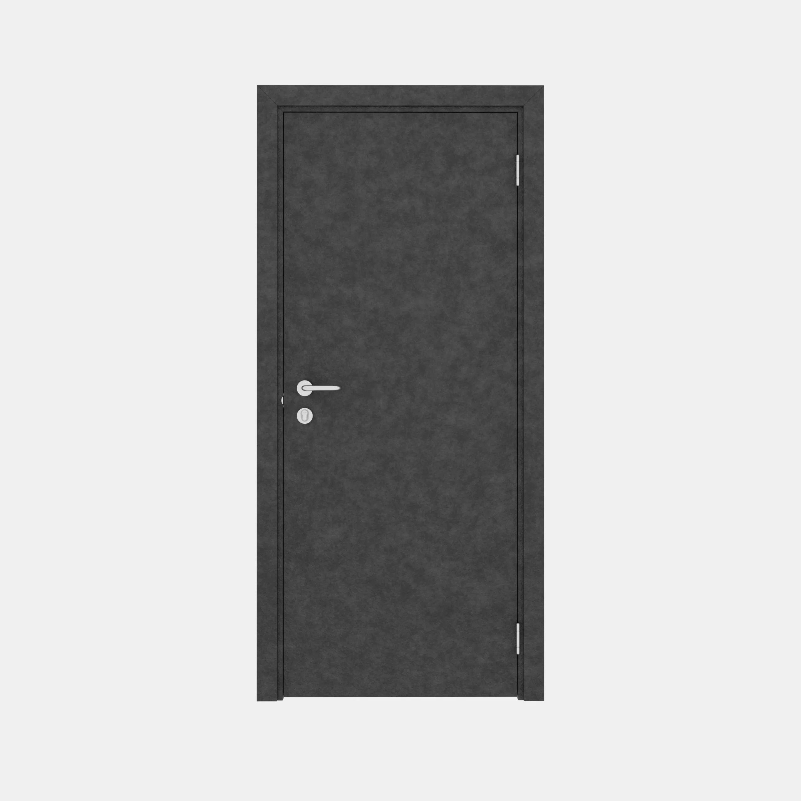 Гладкая пластиковая одностворчатая дверь POSEIDON серый камень