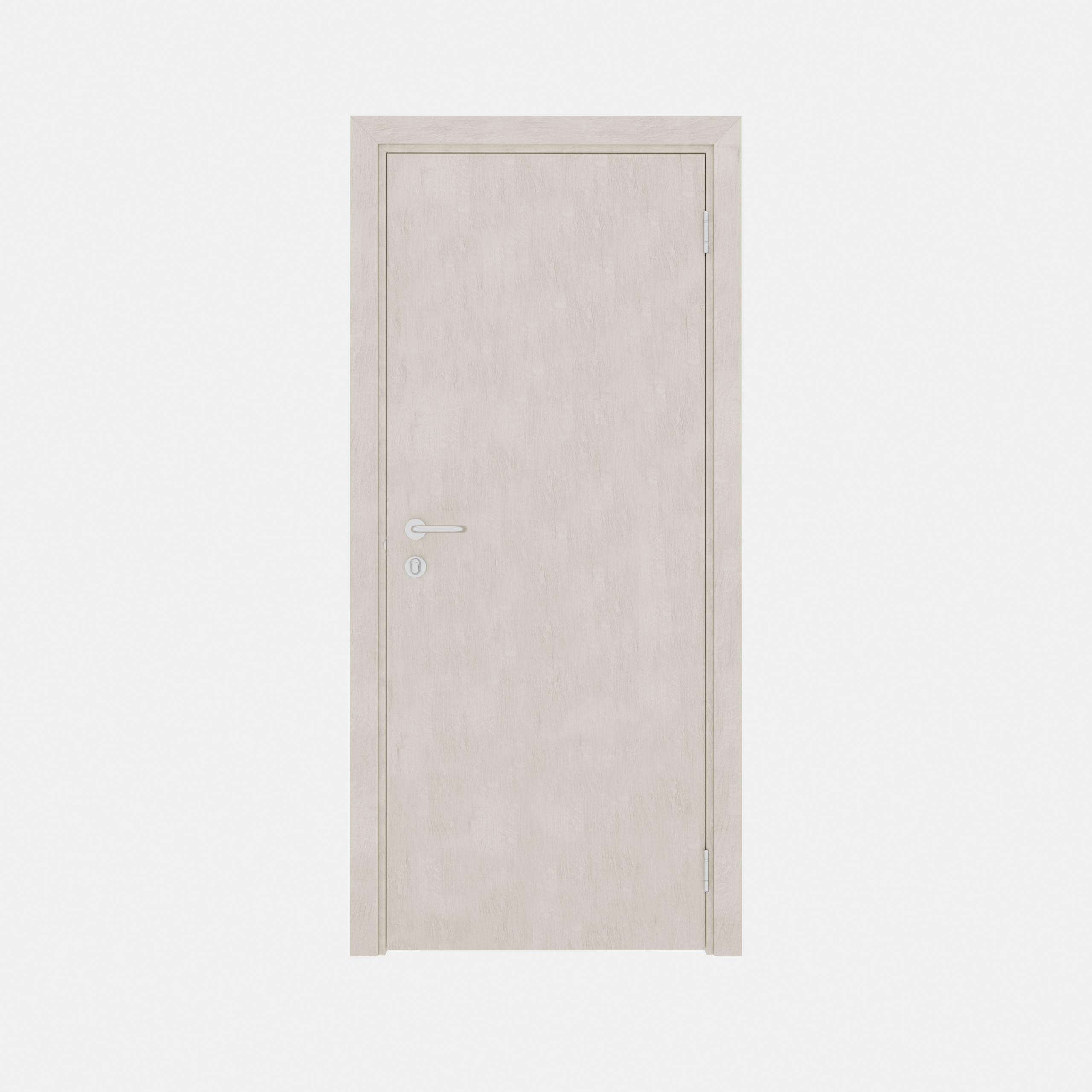 Гладкая пластиковая одностворчатая дверь POSEIDON дуб крымский светлый